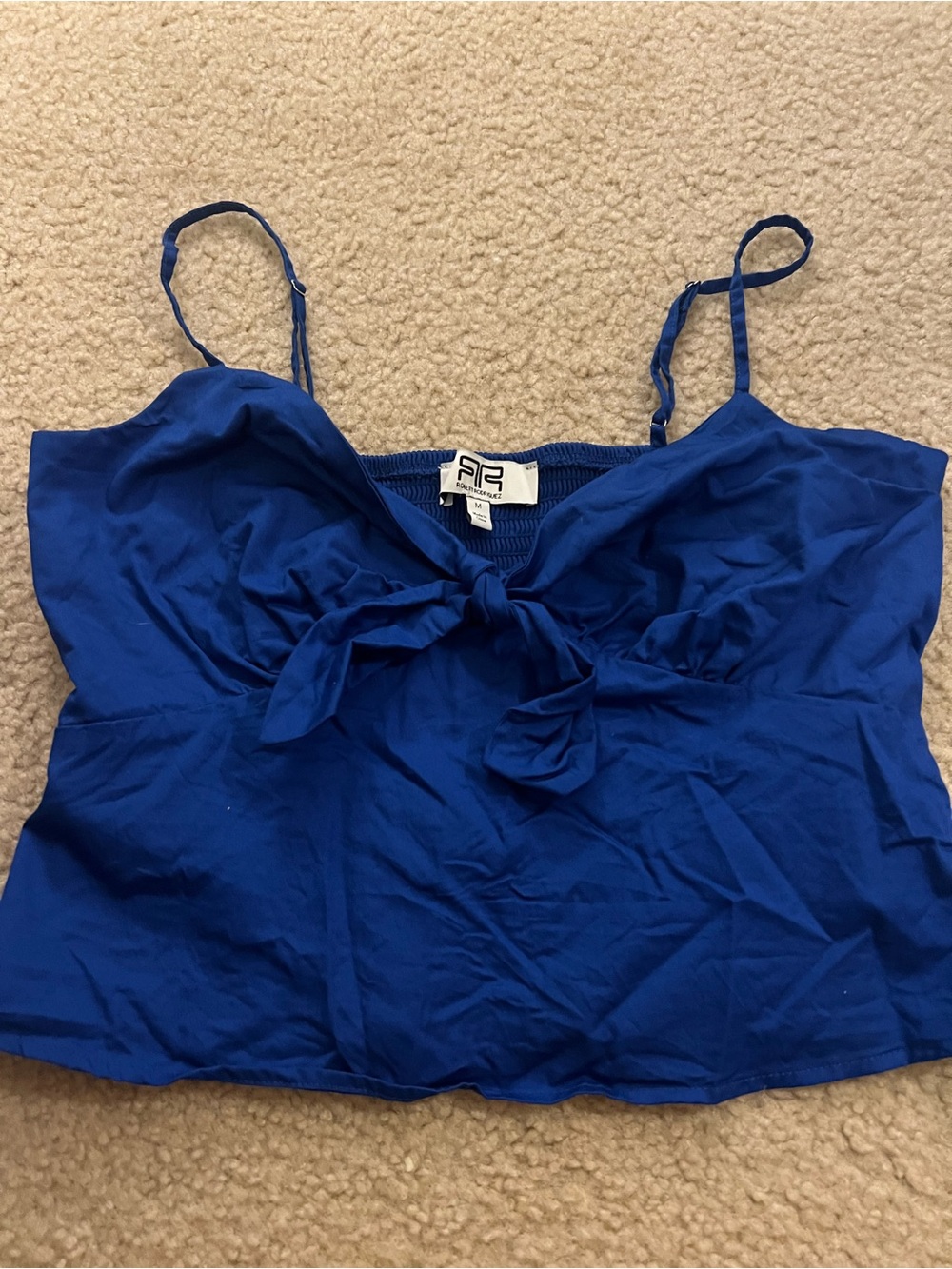 Robert Rodriguez Royal Blue Tie-Front Camisole